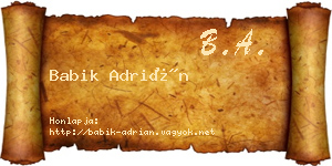 Babik Adrián névjegykártya