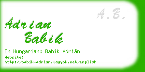 adrian babik business card